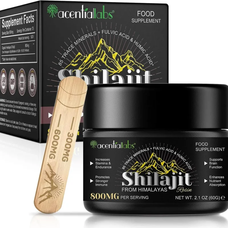 Shilajit Résine Pure 800mg – Minéraux Naturels | Acential Labs